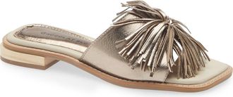 Chocolat Blu Elda Slide Sandal in Platinum Leather at Nordstrom, Size 9-9.5Us