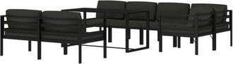vidaXL Set Muebles De Jard&iacute;n 8 Pzas Y Cojines Aluminio Gris Antracita Vidaxl