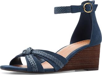 Lucky Brand Jaelah Braided Wedge Sandal Womens Sandals Navy Blazer : 7.5 M, Leather