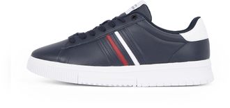 Tommy Hilfiger Mens Modern Stripes Cupsole Trainers with Logo, Blue (Desert Sky), 10.5