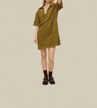 OAS Aya Terry Mini Dress In Olive