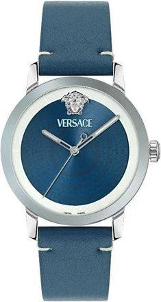 Versace Heren, Accessoires, Blauw, Maat: ONE Size Leer