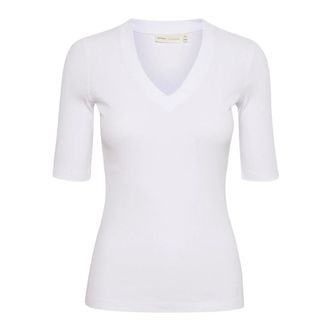 Inwear Witte V-hals T-shirt - Dames - Tops - Wit - Maat: M