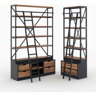 Rendez-Vous D&eacute;co Pack De 2 Estanter&iacute;as Kasi En Madera Y Metal