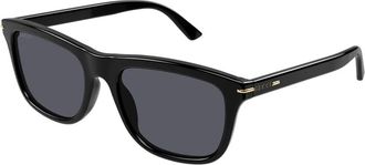 Gucci Rechthoekige zonnebril - unisex - Accessoires - Zwart - Maat: 55 MM