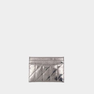 Coach Womens Essential Card Holder - - Leather - Grey Lambskin - One Size