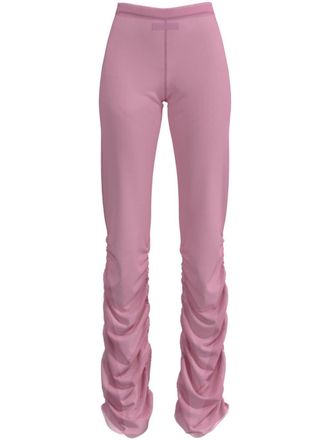 MACCAPANI ruched crepe slim-fit trousers - women - Polyamide/Spandex/Elastane - M - Pink