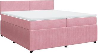 vidaXL Cama Box Spring Con Colch&oacute;n Terciopelo Rosa 200x200 Cm Vidaxl