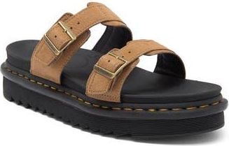 Dr. Martens Myles Platform Slide Sandal in Savannah Tan Nubuck at Nordstrom Rack, Size 10Us/ 8Uk