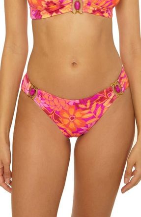 BECCA by Rebecca Virtue Copacabana Ring Hipster Bikini Bottoms in Pink Multi at Nordstrom, Size Small