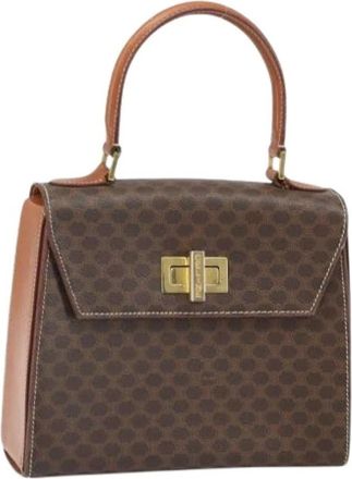 Celine Pre-owned Vintage PVC Lederen Handtas - Dames - Vintage Handtas - Bruin - ONE Size - Leer - Vintage