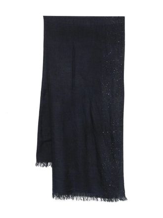 Faliero Sarti sequin-embellished scarf - women - Virgin Wool/Silk/Polyester - One Size - Blue