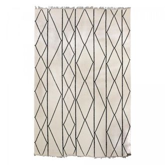 Un amour de tapis Alfombra de dormitorio kilim de lana tejida a mano, beige 120x180