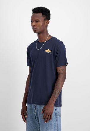 Alpha Industries T-Shirt ALPHA INDUSTRIES Puff Print Logo Backprint T-Shirt, Herren, Gr. XL, blau (rep.blau), Obermaterial: 100% Baumwolle, Shirts T-Shirt