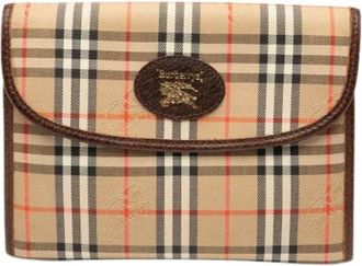 Burberry Pre-owned Clutches, female, Beige, Size: ONE SIZE Pre-owned Canvas Clutch