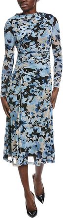 Anne Klein Ruched Mesh Midi Dress