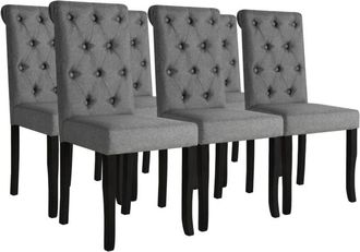 vidaXL Vidaxl - Sedie da Pranzo 6 pz Grigio Scuro in Tessuto