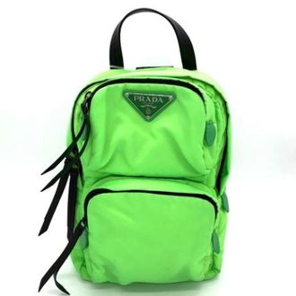 Prada Pre-owned Backpacks, unisex, Green, Size: ONE SIZE Pre-owned Nylon Backpack