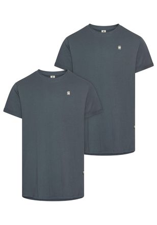 G-Star T-Shirt G-STAR Lash 2er Pack, Herren, Gr. XXL, grau (schwarz slate, schwarz slate), Jersey, Obermaterial: 100% Baumwolle, unifarben, relaxed fit, Rund