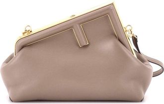 Fendi Fendi Grey Leather First Bag Small (Authentic Pre-Loved)