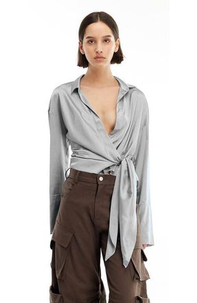 Mother of All Gisele Top in Silver at Nordstrom, Size Medium