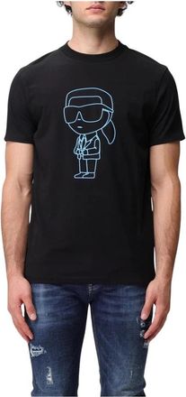 Karl Lagerfeld Graphic Print T-Shirt - Heren - T-shirts - Zwart - S - Tops
