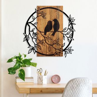 Dmora Cuadro Mitisada, Estructura Met&aacute;lica Marr&oacute;n, Madera Nobilitada, 57x59h Cm Negro