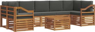 vidaXL Conjunto De Sof&aacute;s De Exterior 8 Uds. Natural Y Antracita Vidaxl