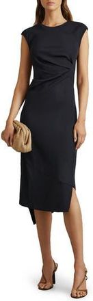 Reiss Francesca Pleated Midi Dress in Navy at Nordstrom Rack, Size 14