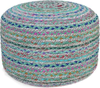 Simpli Home Margo Boho Round Pouf