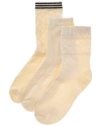 Stems Stems Intarsia Knit Crew Socks Set Of Three