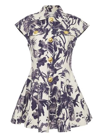 Cara Cara Ryce button-up floral mini dress - women - Cotton - 00 - White