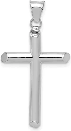 Diamond2Deal 14k Gold Polished Tube Cross Pendant