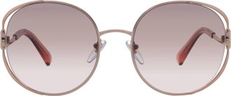 Bulgari Pink Gradient Grey Round Ladies Sunglasses BV6181B 20143B 57