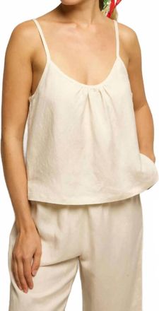 perfectwhitetee Paulette Linen Tank Top In Sugar