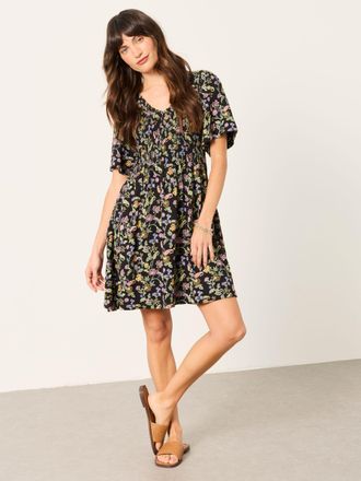 Fat Face FatFace Black Stitch Paisley Regular Emma Floral Jersey Dress