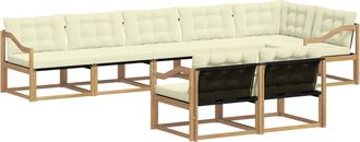vidaXL Conjunto De Sof&aacute;s De Exterior 8 Uds. Blanco Y Crema Vidaxl