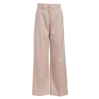 Max Mara Fluid Jogging Broek - Dames - Broeken - Beige - Maat: S Wol