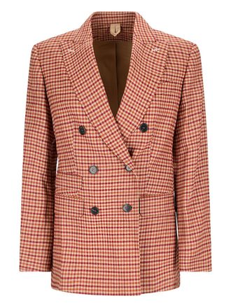 Max Mara gingham double-breasted jacket - women - Fabric - 38 - Red