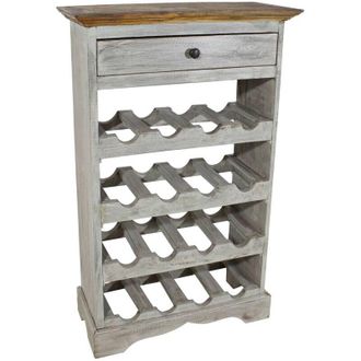 vidaXL Vidaxl - Botellero de madera maciza de caoba 55x23x85 cm