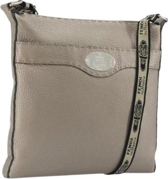 Fendi Pre-owned Leather fendi-bags - Dames - Vintage Schoudertas - Grijs - ONE Size - Vintage