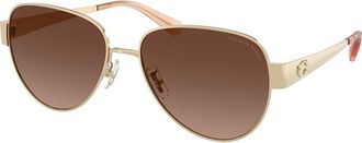 Coach HC7186 CDP37 Polarized 900587 Womens Sunglasses Gold Size 57