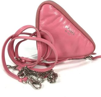 Prada Pre-owned Cross Body Bags, female, Pink, Size: ONE SIZE Pre-owned Leather prada-bags