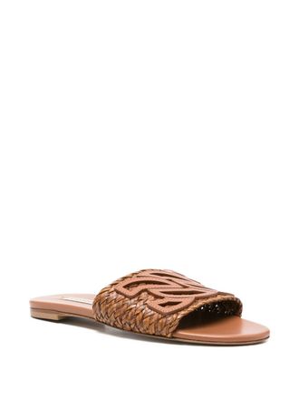 Casadei Womens Leather Flat Sandals