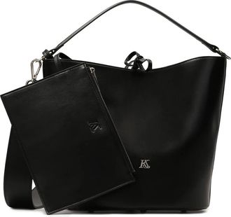 Kazar Zwarte handtas met handgreep - Dames - Handtassen - Zwart - ONE Size - Leer - Tassen