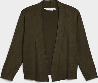 Contemporaine Womens 3/4-sleeve fine knit open Cardigan Sweater