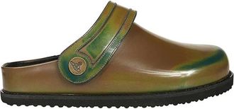 Vivienne Westwood Schoenen, Heren, Groen, 41 EU, Leer, Koeienhuid Leren Ronde Neus Muiltjes