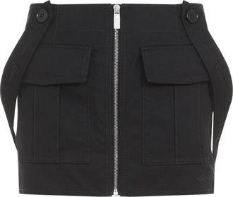 Off-white Black Cotton Straps Cargo Mini Skirt