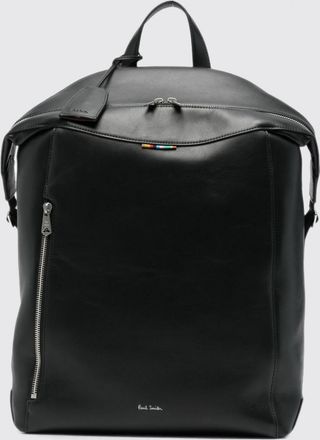 Paul Smith Leather Backpack in smooth calfskin with lettering logo