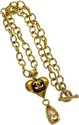 Chanel gold Color gold Plating Necklace (Pre-Owned)